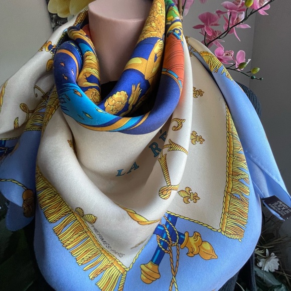 Hermès Vue Du Carrosse La Galere La Reale By H. Grygkar Silk Scarf. - Picture 7 of 16